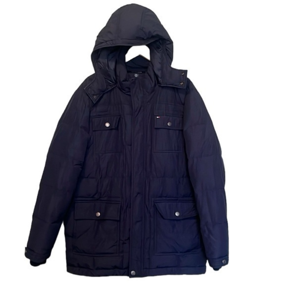 Tommy Hilfiger Puffer Coat Navy Blue Down/Feathers Mens Size XL